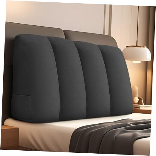 Triangular Wedge Headboard Pillow for Twin Bed in Grey