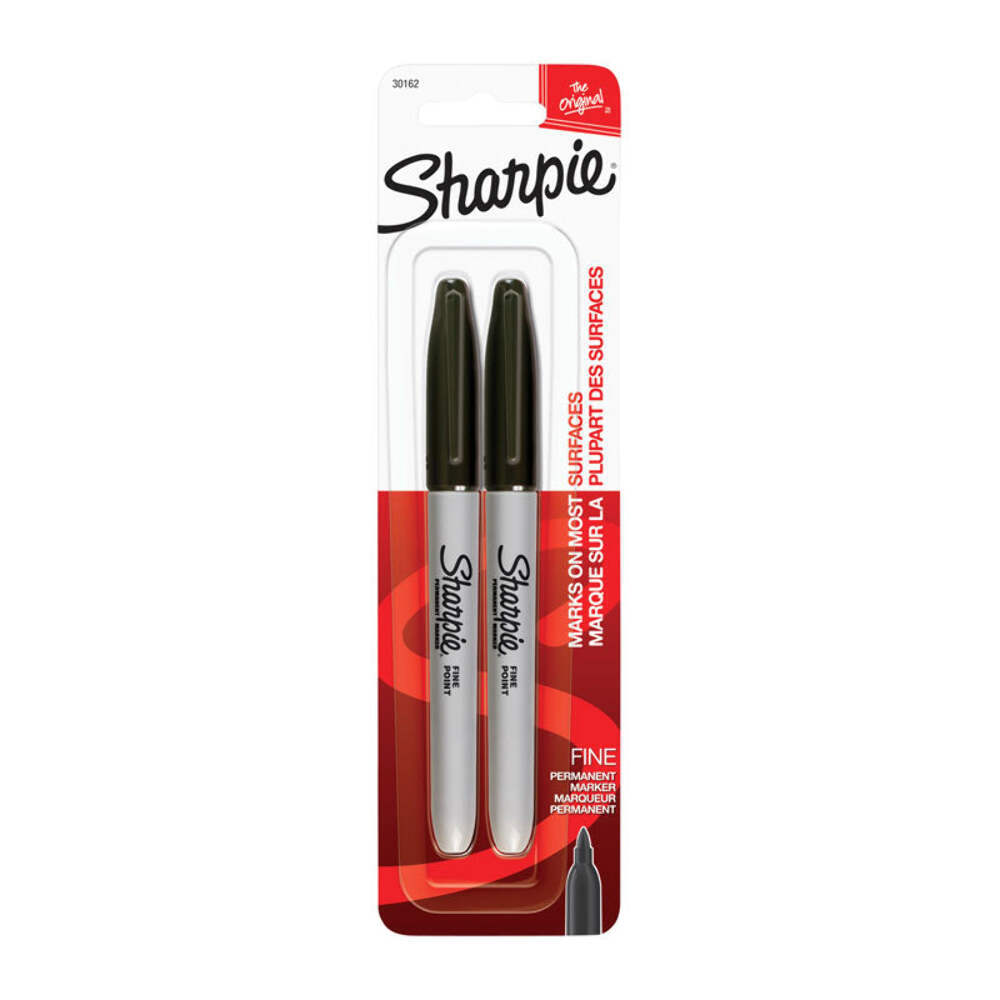 NNEDSZ SHARPIE Permanent Marker Fine Point Black Pack 2 Box of 6