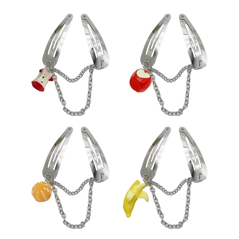 Korean Fruit Chain Hairpin Colorful Sweet Hair Clip Barrettes Headband for Women