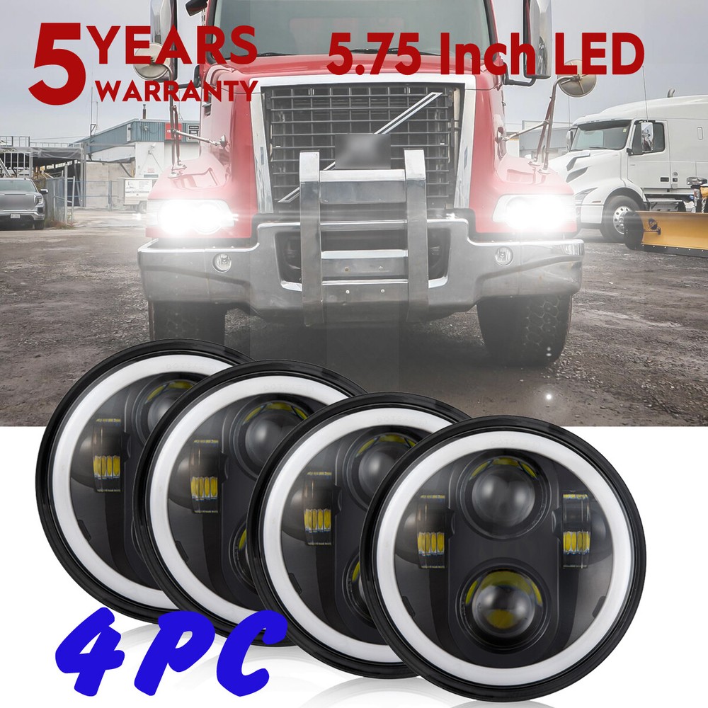 Volvo VHD 2001-2019 4x 5.75 Inch High Low DRL LED Headlight Bulbs Kit