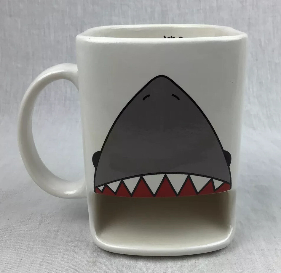 Lenny Mud Shark Week Mug Ceramic Milk & Cookie Dunk Cup USA Jaws