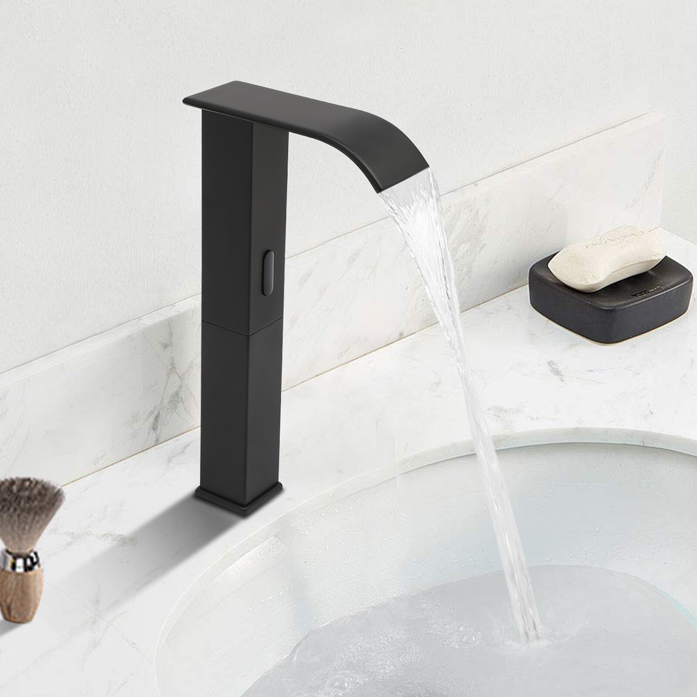 Modern Black Sensor Kitchen Faucet with Temperature Control Valve