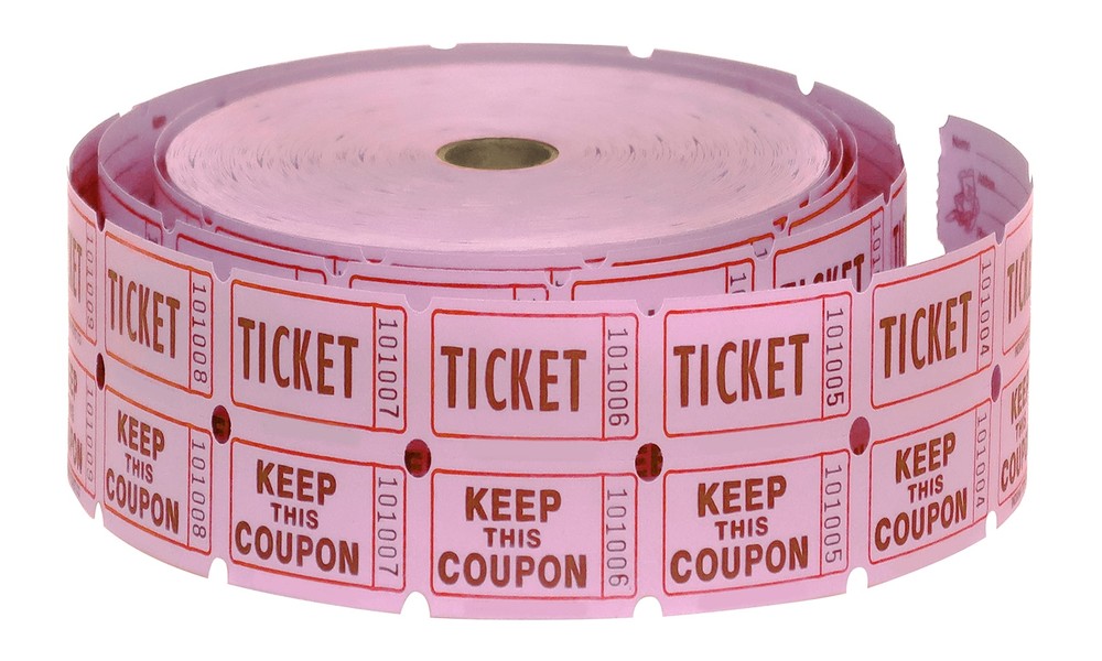 50/50 Raffle Tickets Double Roll - 2000 Ticket Count Per Roll - Easy Tear Awa...