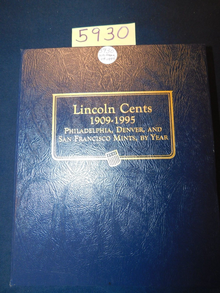 Lincoln Cent Collection SH5930 1909-1995 Set Whitman Classic Album 9112 #