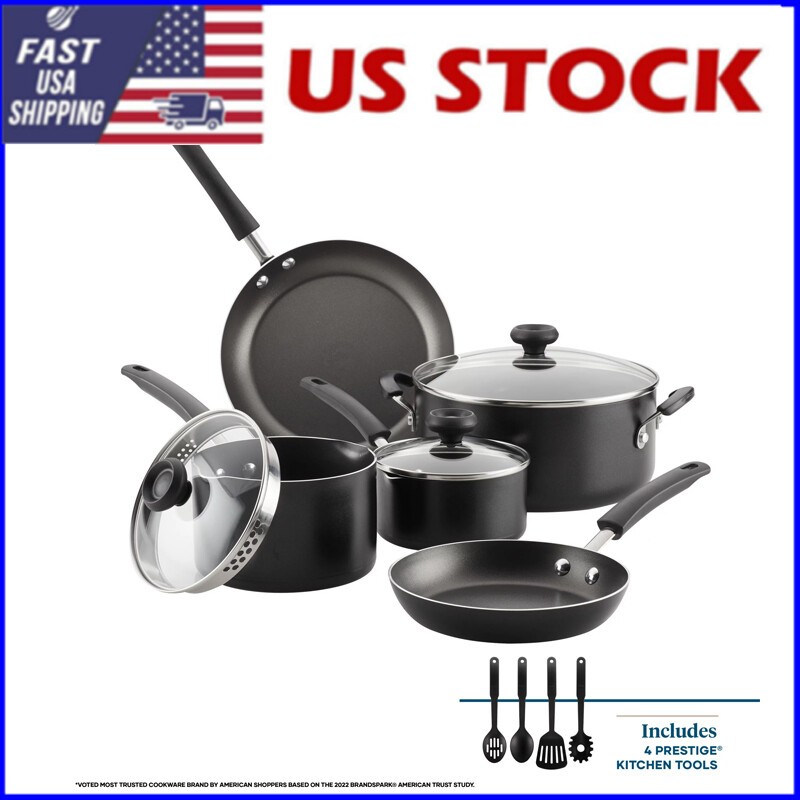 2-Piece Aluminum Nonstick Cookware Set with Lids