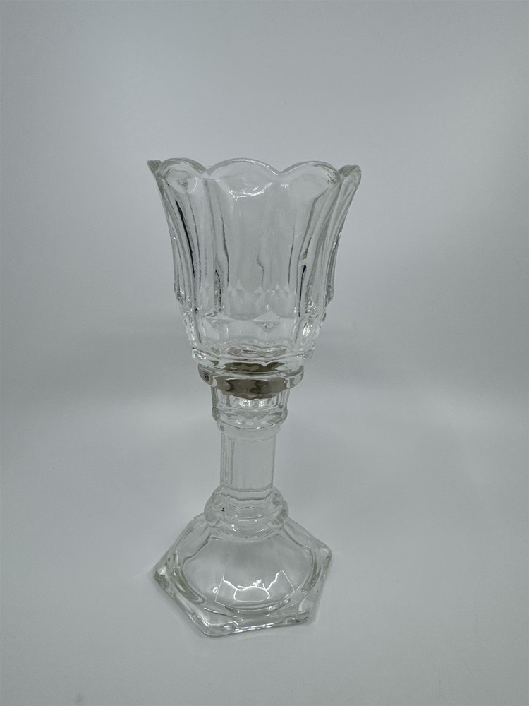 Homco 7-Inch Clear Glass Crystal Votive Candle Holder 2-Piece Set