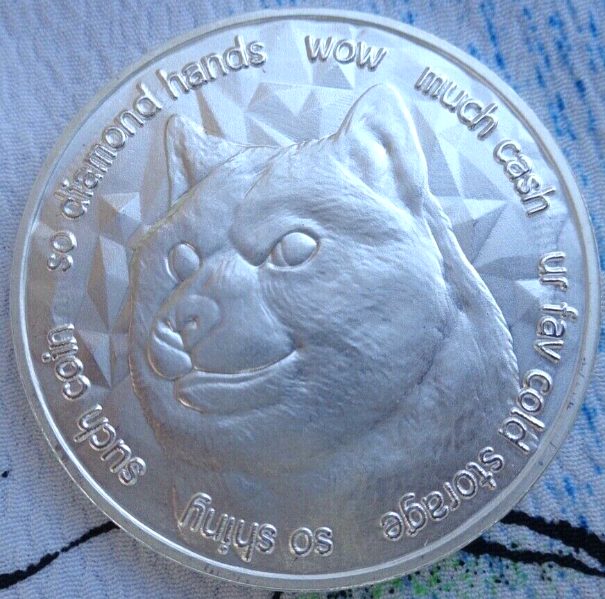 1 oz. 2021 Dogecoin Cryptocurrency BU silver rounds .999 fine silver-image