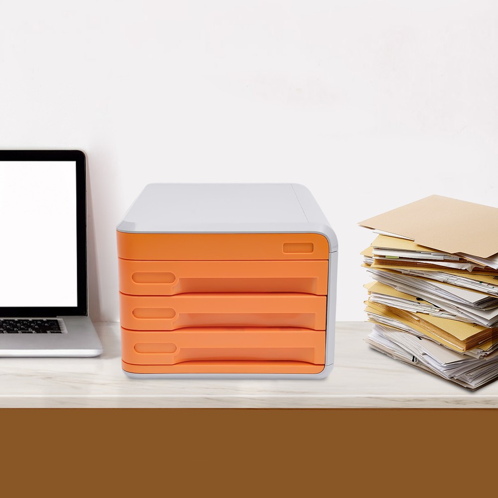 Lockable 3 Drawer Desktop Storage Cabinet for Home Office Organization