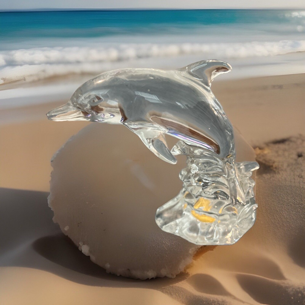 Princess House Wonders of the Wild Dolphin 24% Lead Crystal Figurine Germany