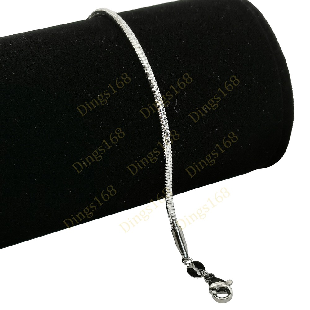 Genuine 925 Sterling Silver Tarnish-Free 5 inch 2mm Snake Chain Bracelet/Anklet