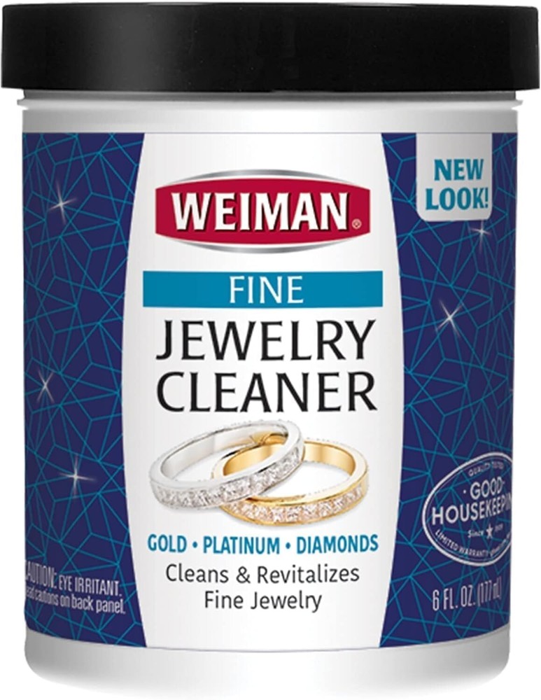 Weiman Fine Jewelry Cleaner Liquid with Cleaning Brush – Restores Shine 6 Oz