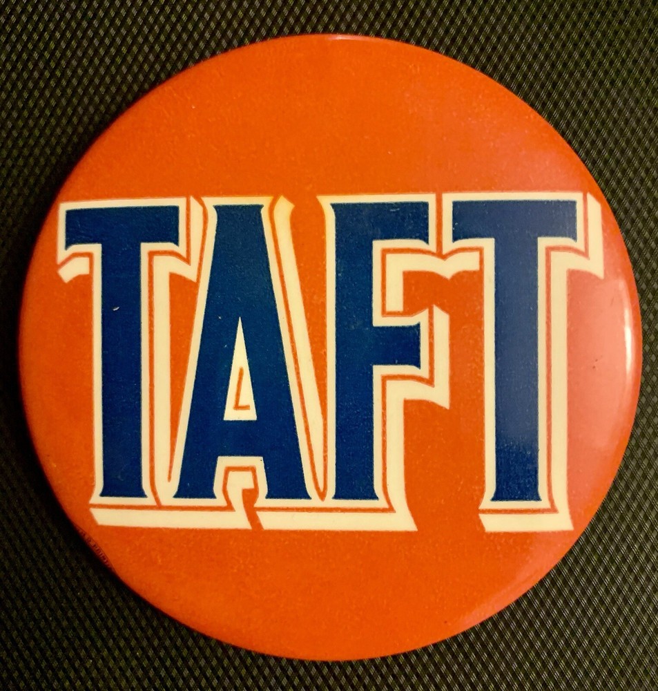 1952 Ohio Robert Taft Convention Republican 3 Inch Political Campaign Button Pin