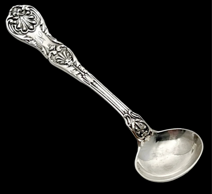 KING GEORGE Master Salt Spoon Sterling Silver 3 5/8
