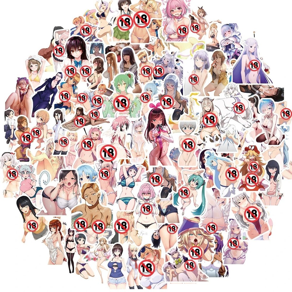 Anime Sexy Cute Waifu Random 10pc Vinyl Sticker Lot High Quality Waterproof