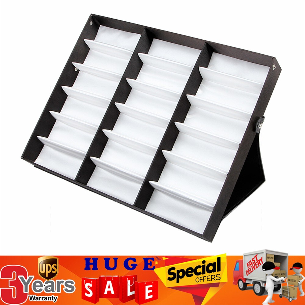 18 Slots Eyeglasses Storage Box Sunglasses Organizer Display Case Glasses Holder