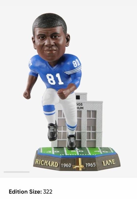 Detroit Lions- Dick “night train” Lane- Bobble Head- New In Box