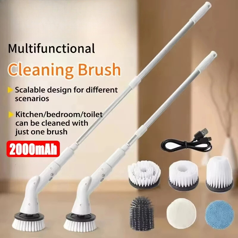 6-in-1 Electric Cleaning Brush 2000mAh Wireless Electric Rotary Cleaning Brush