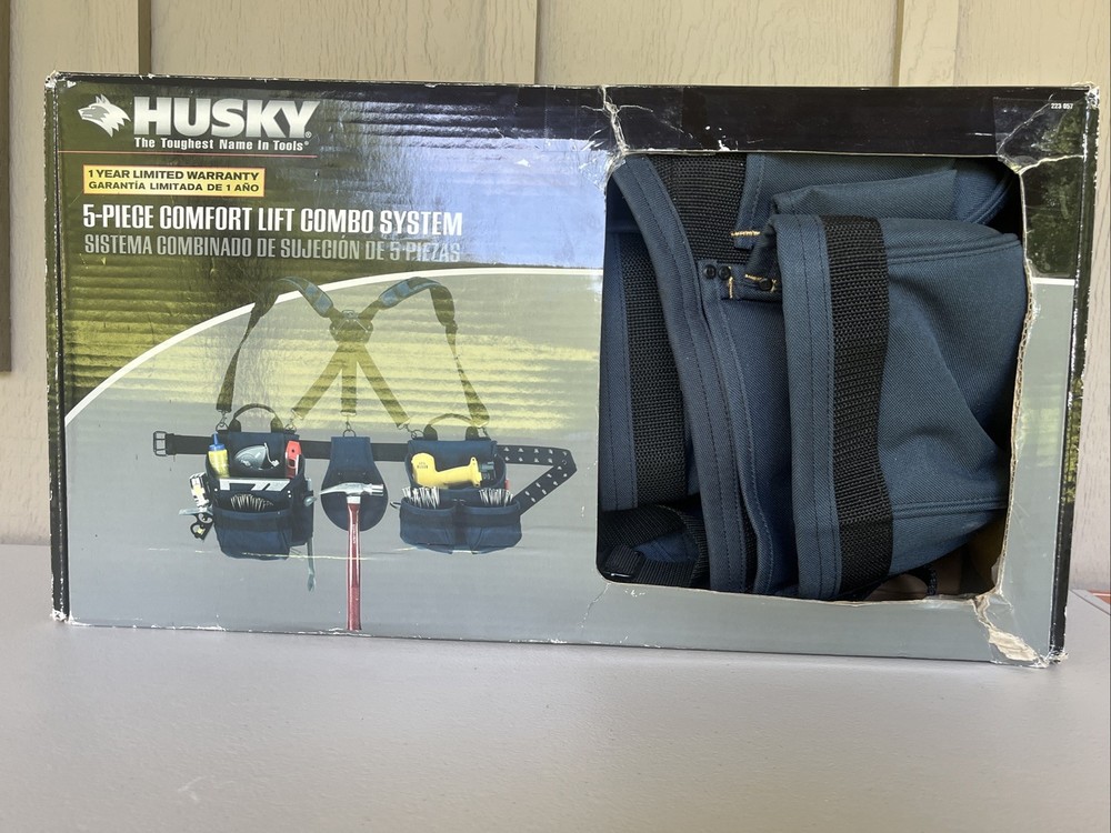 Framers Husky Heavy Duty Work Tool Belt w/ Padded Suspenders, 24 Pockets & More