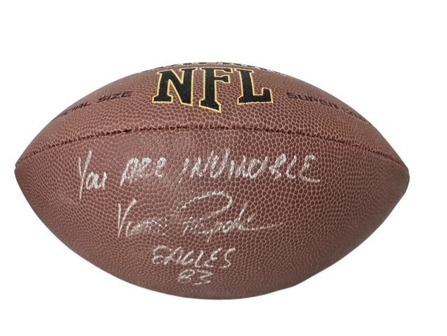 Vince Papale Signed Wilson NFL Eagles 83 Football No COA Invincible-image
