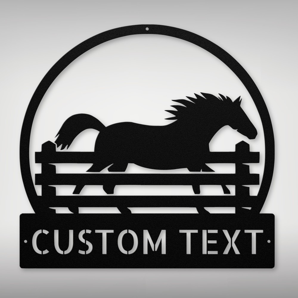 Custom Horse Metal Sign Durable Wall Decor for Equestrian Lovers