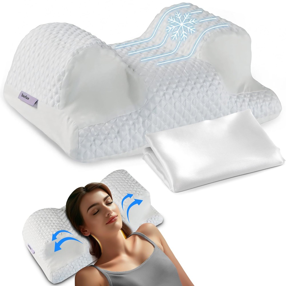 Contour Memory Foam Pillow for Back Sleepers – Cervical Neck Support