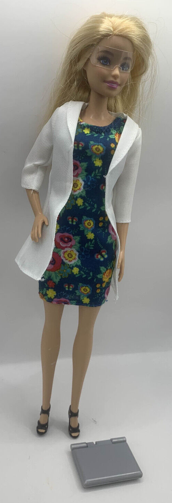 Doctor Dr. Barbie Blonde Hair Doll Clothes Shoes Laptop You can be Anything