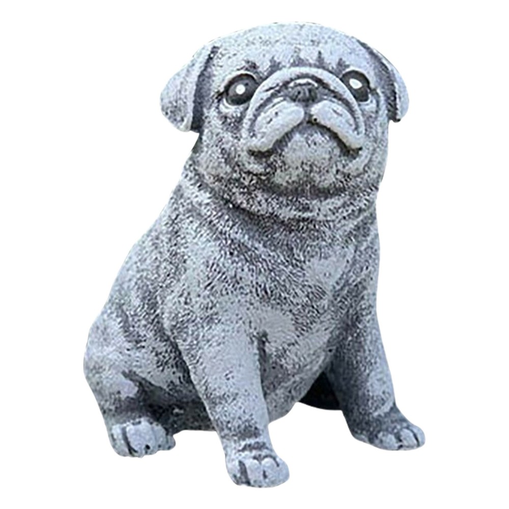 Garden Dog Statues Outdoor Decor Pug Dog Statue Adorable Sitting Dog present
