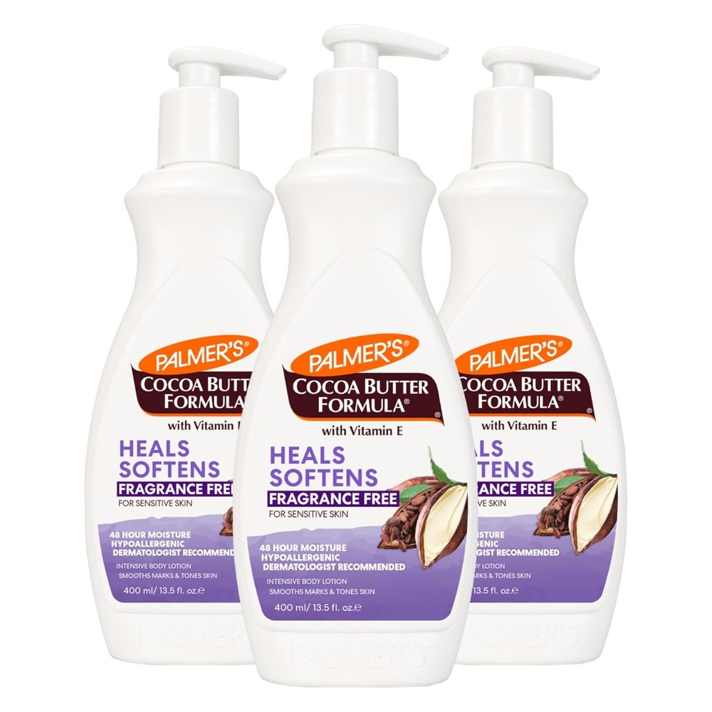 Palmer's Cocoa Butter Formula Fragrance Free Lotion 13.5 Fl Oz (Pack of 3)