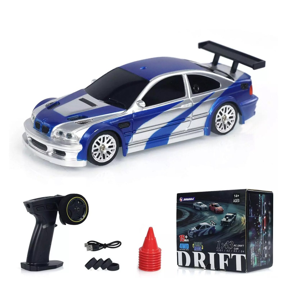RC 1/43 Scale Ready to Go Race Car Remote Control Drift Car 4WD Mini Toy Lights