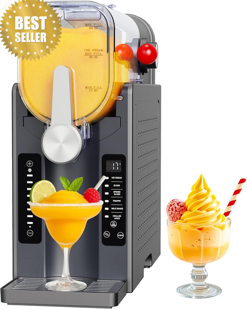 Slushie Machine Ice-Free with 6 Presets Auto-Clean and Temp Display for Frozen Drinks