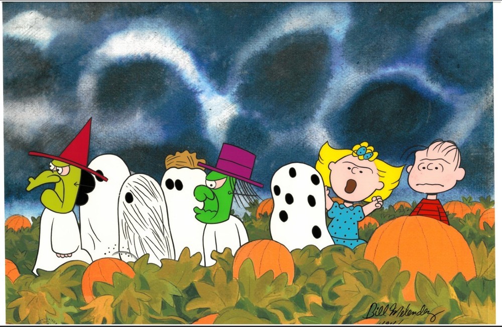 PEANUTS Great Pumpkin Halloween Ltd Ed SOLD OUT  Animation Cel signed Melendez