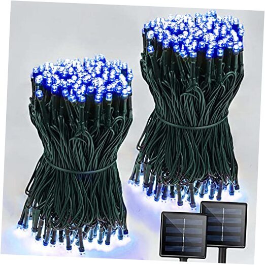 2-Pack 85FT 480 LED Solar String Lights Outdoor, Ultra-Bright Solar Lights Blue