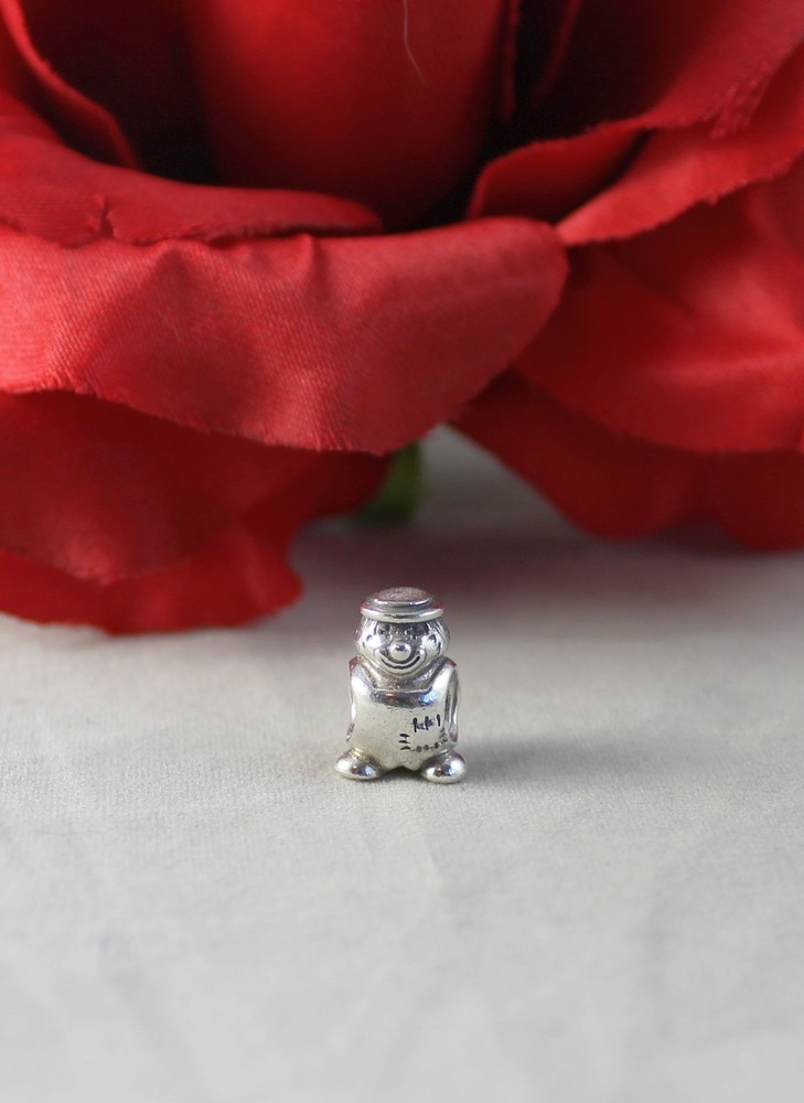 Sterling Silver Pandora Retired  Clown w/ Flowers  Charm CAT RESCUE