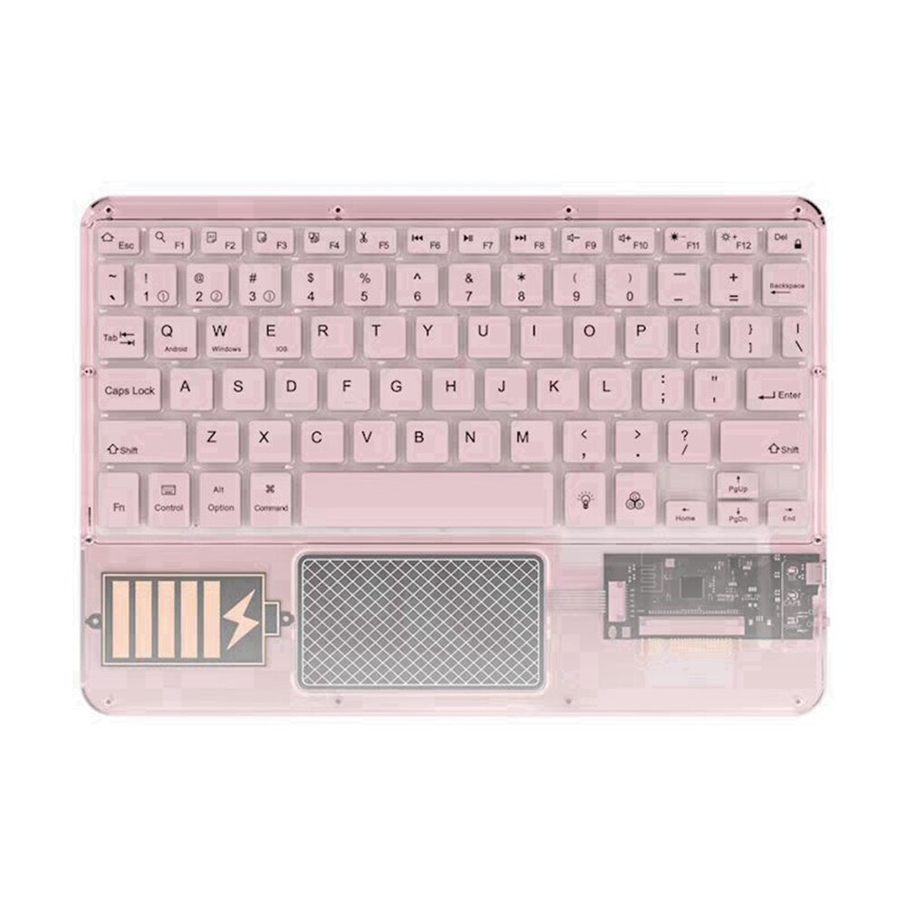 Wireless Touch Keyboard Backlit Keyboard RGB Keypad Transparent Crystal1892
