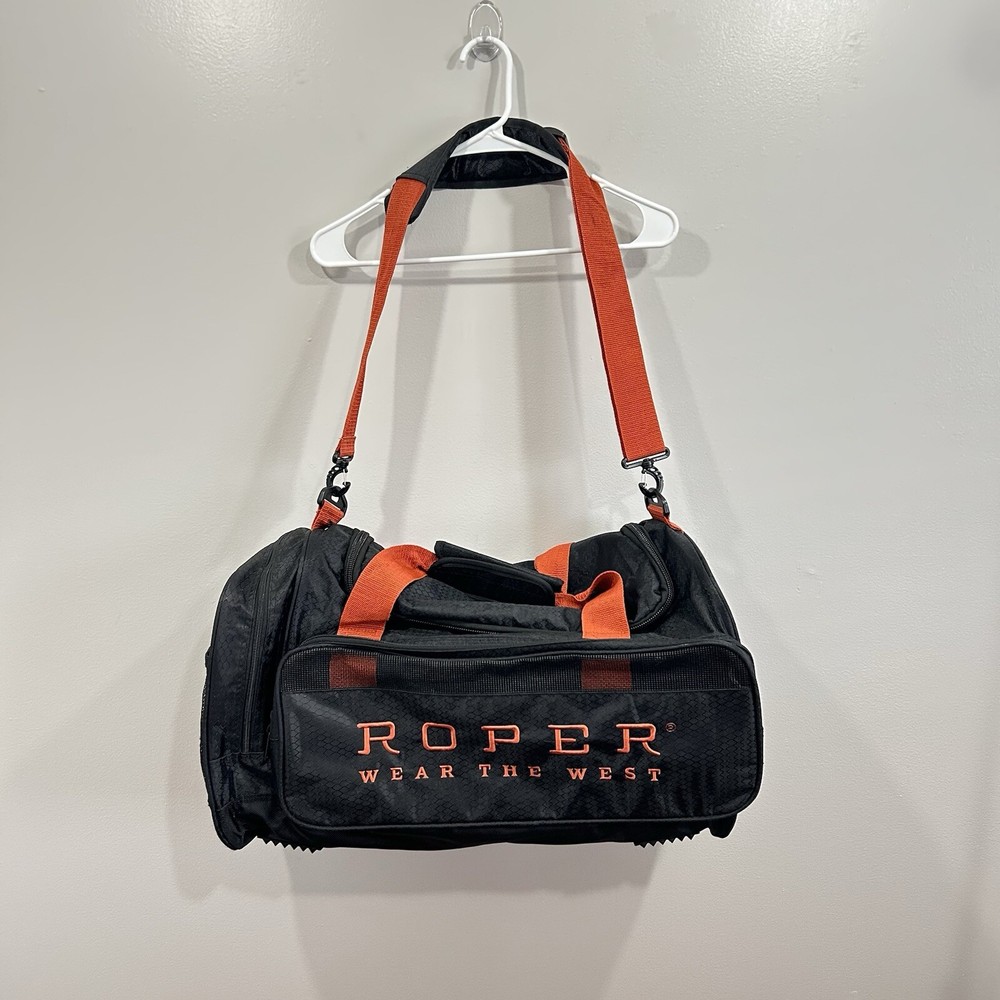 Roper Duffel Bag Orange Black 22 Inch Travel Gym Bag