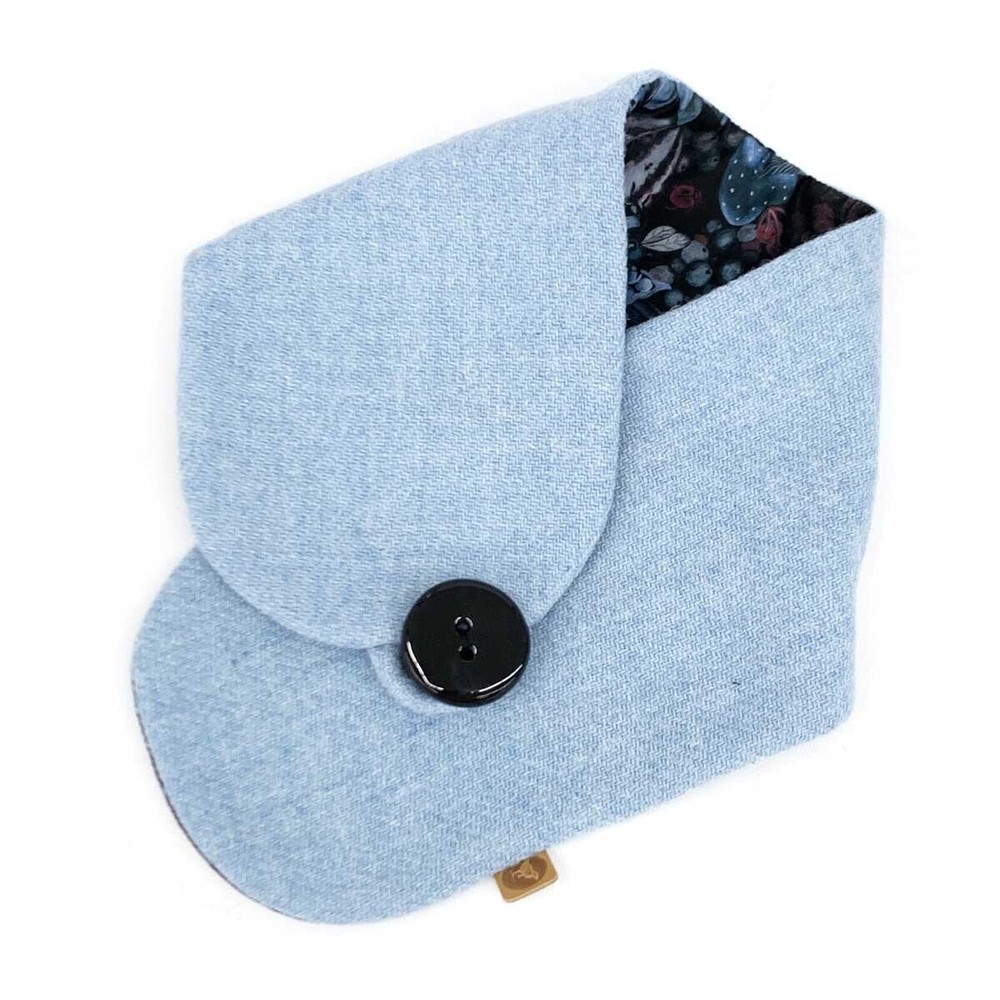 Good Rara bird×HARRIS TWEED Tippet Blue Women's Scarf Accessories