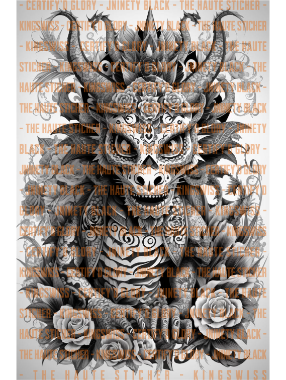 AI Dragon Tattoo Digital Wallpaper Background Printable Image-image