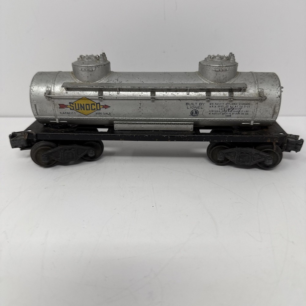 Vintage Lionel Post-War Sunoco 2 Dome Tank Car No Box LN