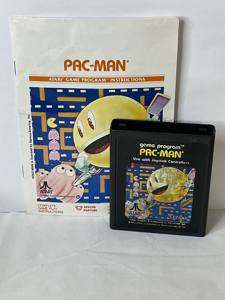 Pac-Man Pacman Pac Man (Atari 2600) Authentic Cartridge & Manual Cleaned Tested