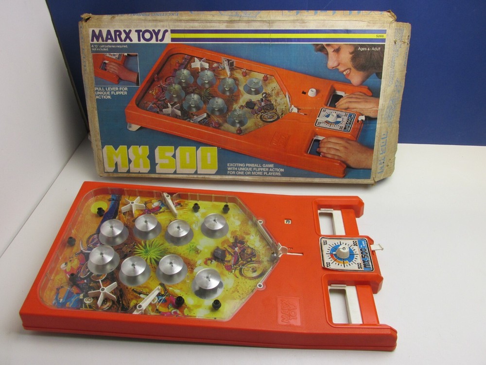 rare VINTAGE complete MARX TOYS MX 500 PINBALL electronic GAME 1976 boxed 0998