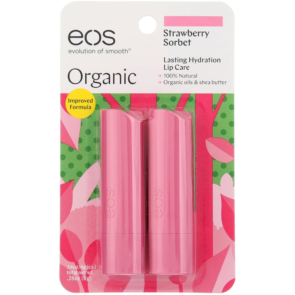 EOS Organic Strawberry Sorbet Lip Balm 2-Pack