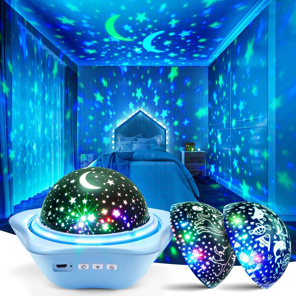 96 Lighting Modes Star Projector Night Light for Kids with 360° Rotation & 6 Films  