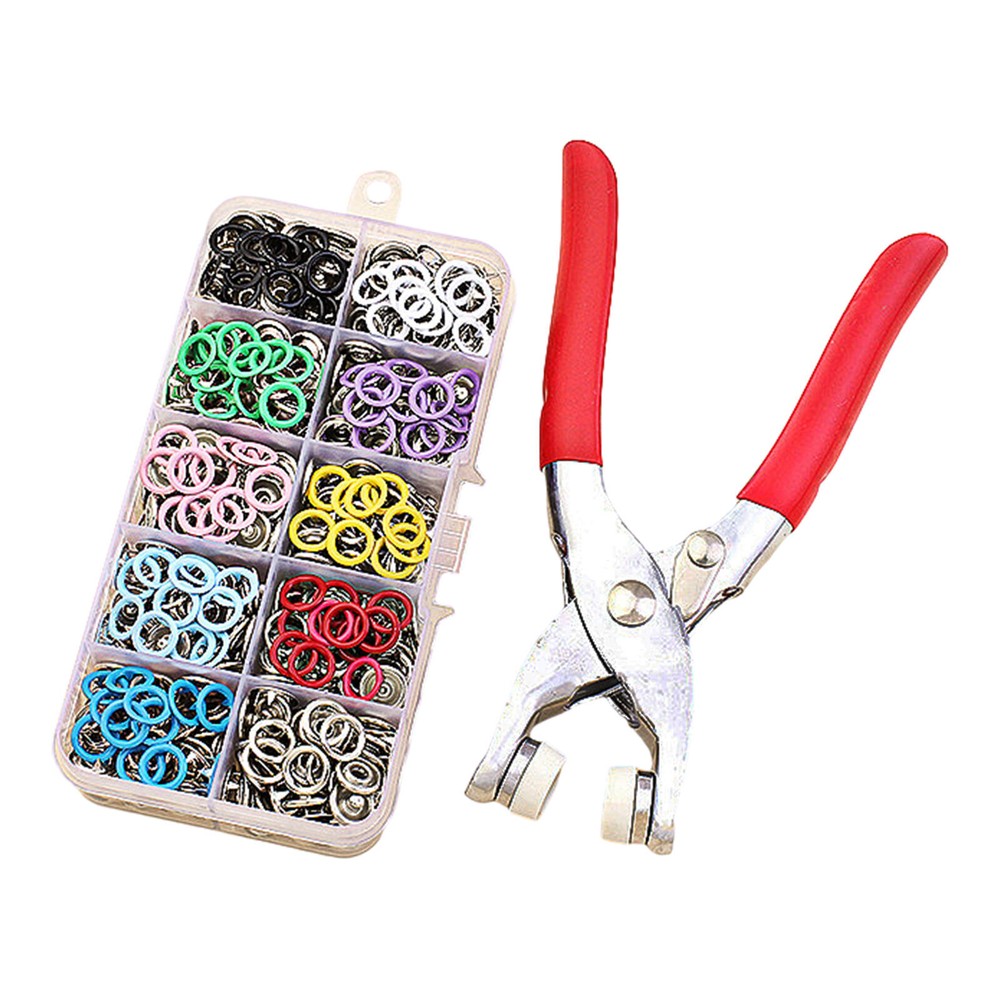 100 Pieces Metal Snaps Buttons with Fastener Pliers Press Tool Kit for DIY