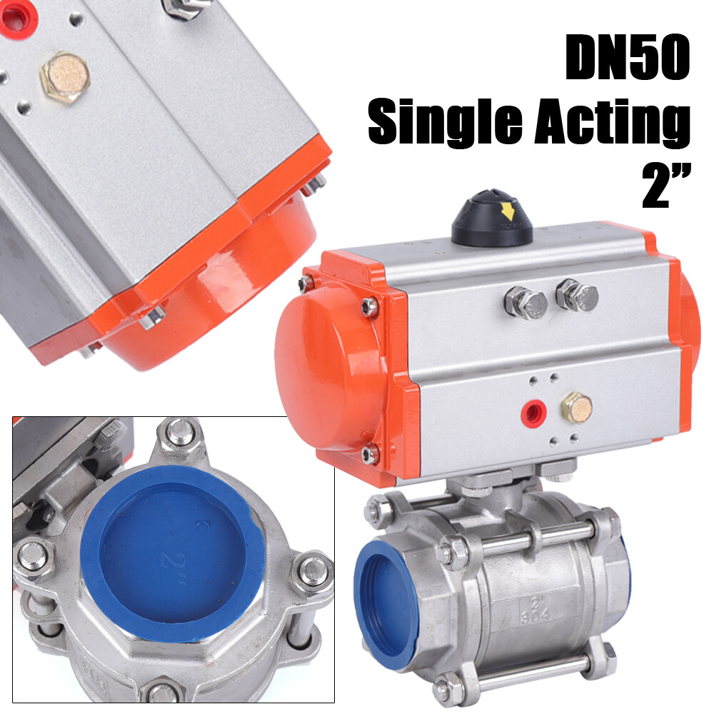 2 Inch Stainless Steel Pneumatic Ball Valve Single Acting Spring Return