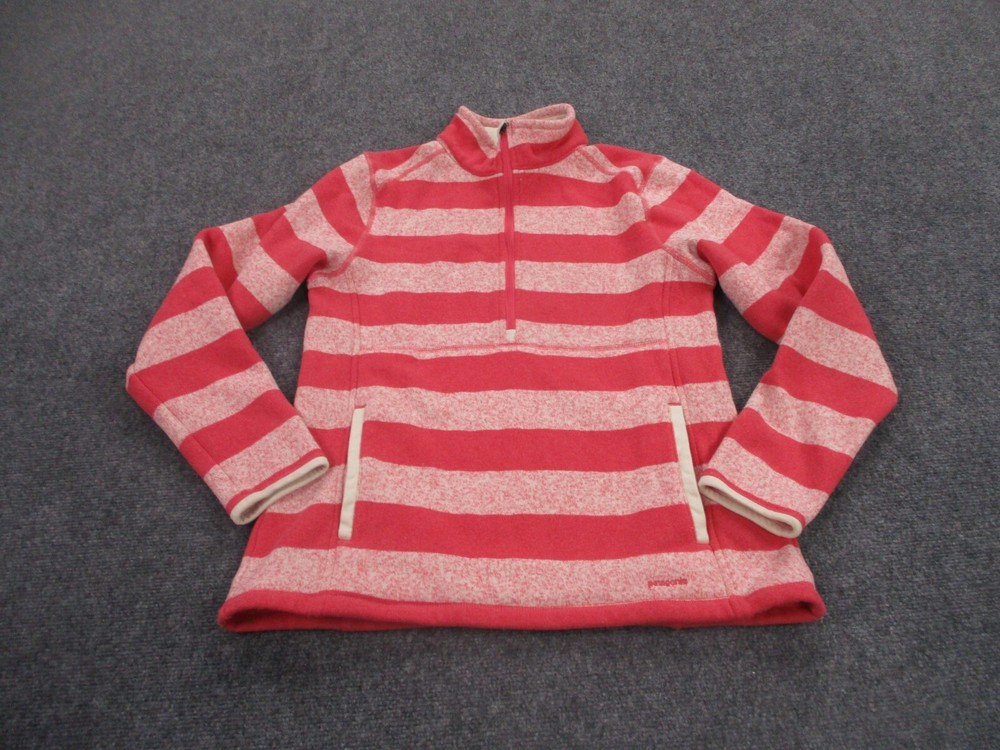 Patagonia Jacket Adult L Pink Striped Better Sweater Marsupial Hiking Womens