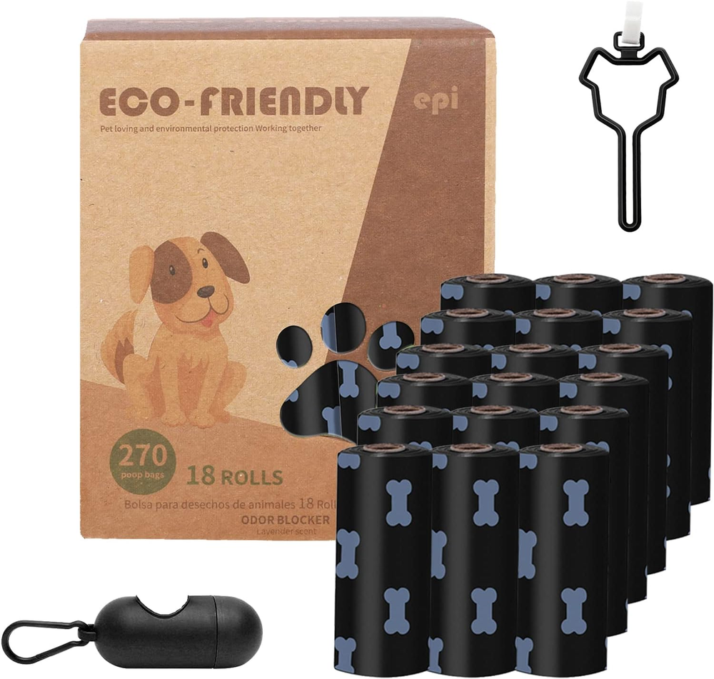 Dog Poop Bags,270 Bags Dog Waste Bags with Dispenser Leash Clip Extra Thick Stro