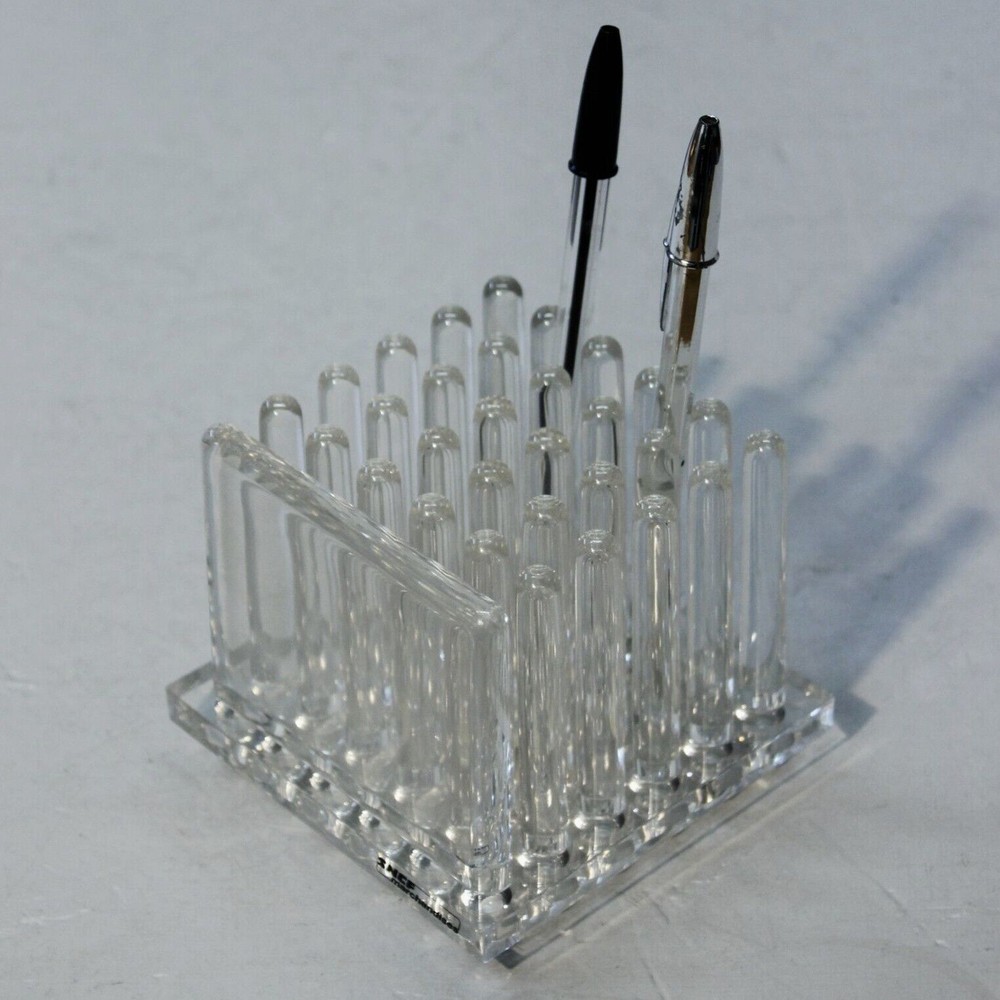 Guzzini vintage acrylic pen holder desk organizer 1970s Sncf