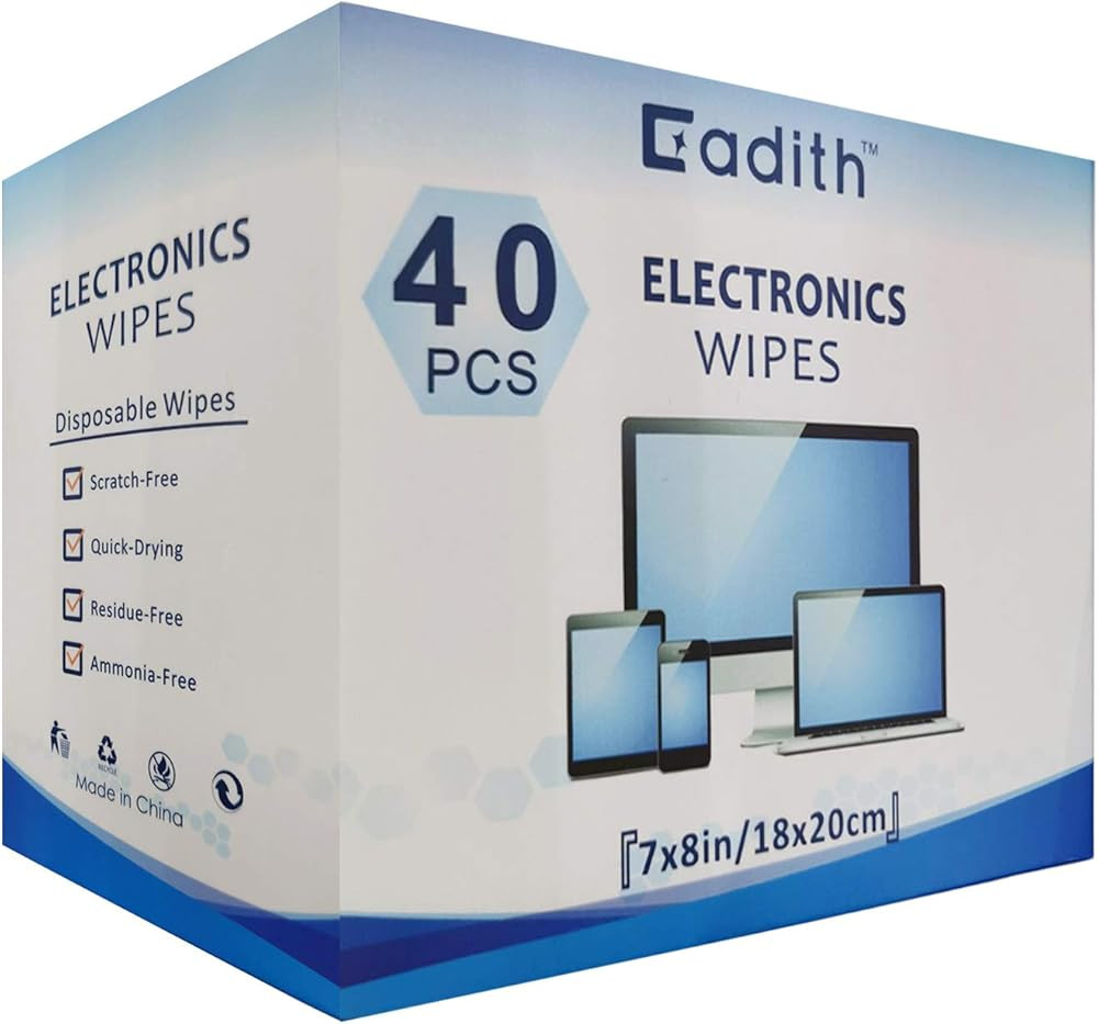 Screen Cleaner Cadith Electronic Wipes - Safely Clean Your Computer, Laptop, ...