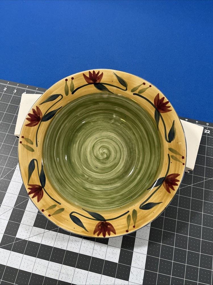 Pier 1 Elizabeth Stoneware (1) Serving Bowl Hand Painted Floral 12”