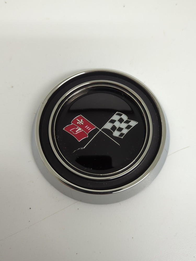 Blem 1967 Corvette Steering Wheel Horn Button Emblem Assembly 67